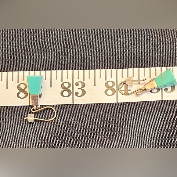 Sterling 925 Silver and Turquoise Dangle Earrings Native American Southwestern - Picture 7 of 8